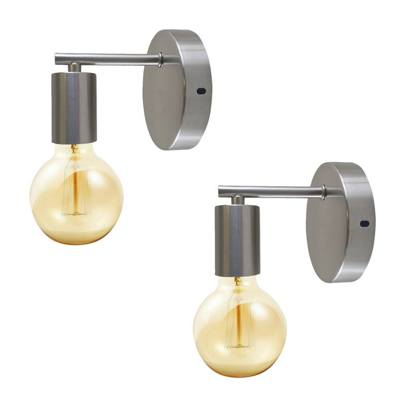 Lit Armed Sconce, Satin Nickel