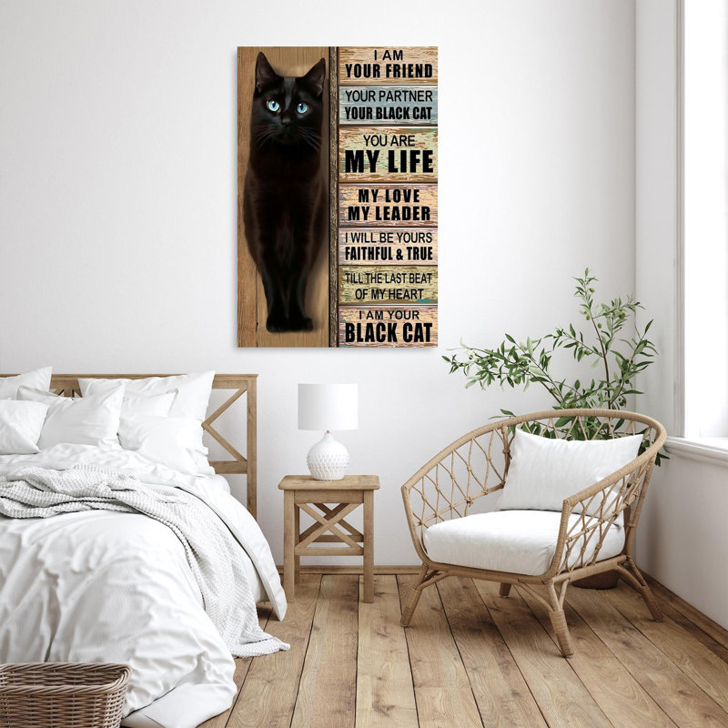 «I Am Your Black Cat - 1 Pièce Rectangle» Ar I Am Your Black Cat - 1 Pièce Rectangle, reproduction d'art sur toile tendue