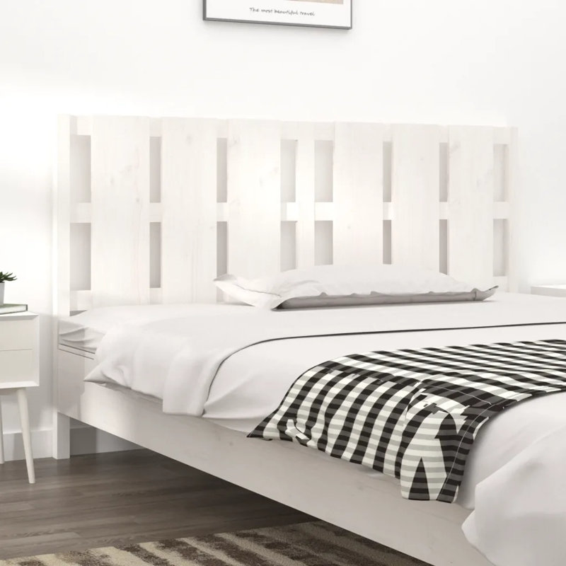 Dishon Solid Wood Headboard, Small Double (4'), White