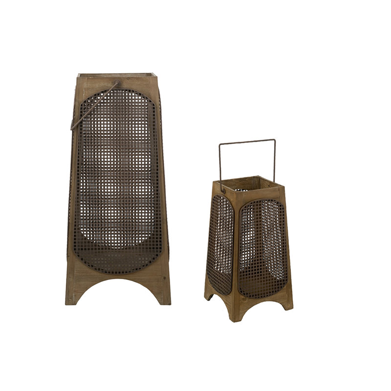Ensemble de 2 lanternes bougie en métal