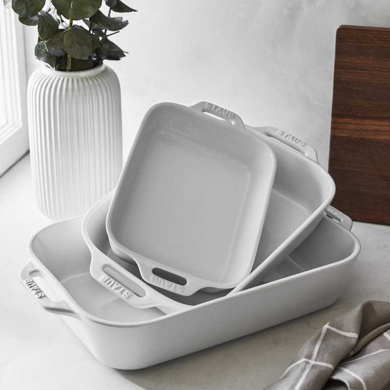 Ceramique Ovenware Set 3 Piece, White