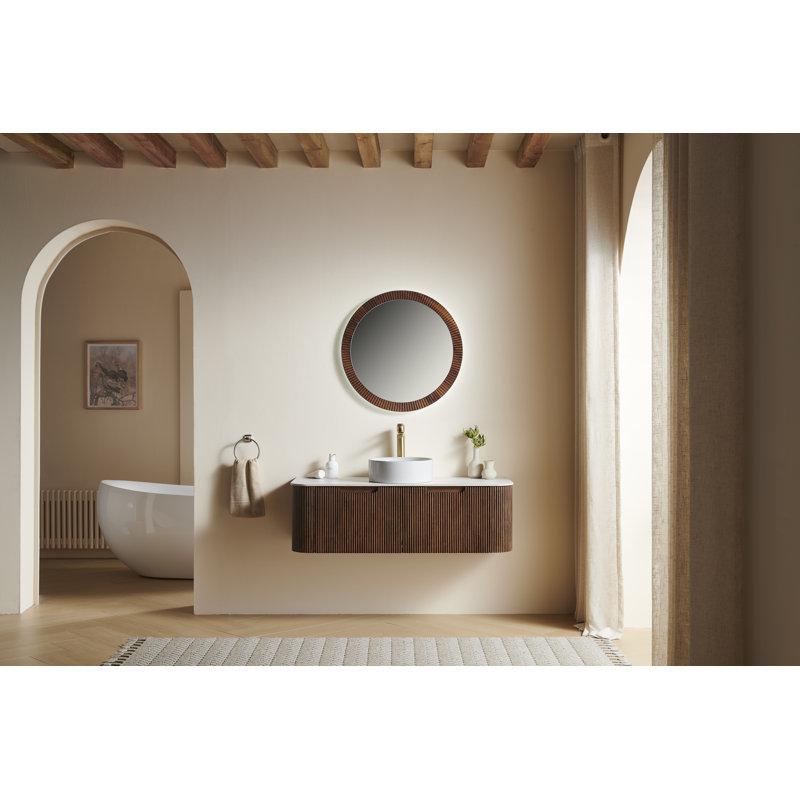 Meuble-lavabo de salle de bain 48 po avec lavabo Dina, Brun
