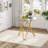 35.4-Inch Round Tempered Glass Dining Table, Suitable For 1-4 People, Space-Saving Small Kitchen Dining Table, Equipped With Sturdy Metal Table Legs, Suitable For Dining Room, Living Room,Gold
