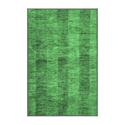 Tapis abstrait vert émeraude lavable à la machine Abstract 83