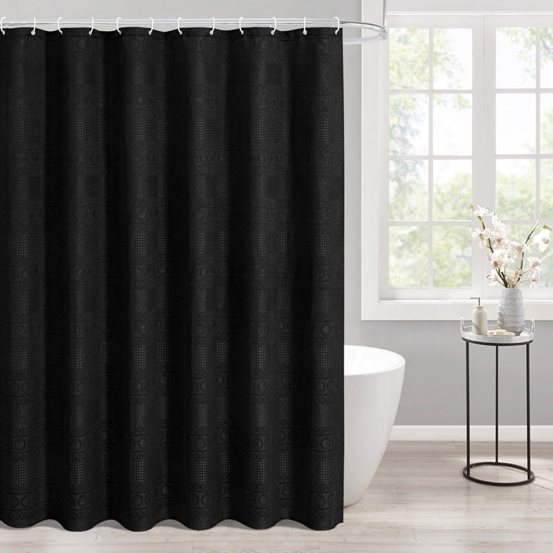 Rideau de douche Waffle Weave, Noir