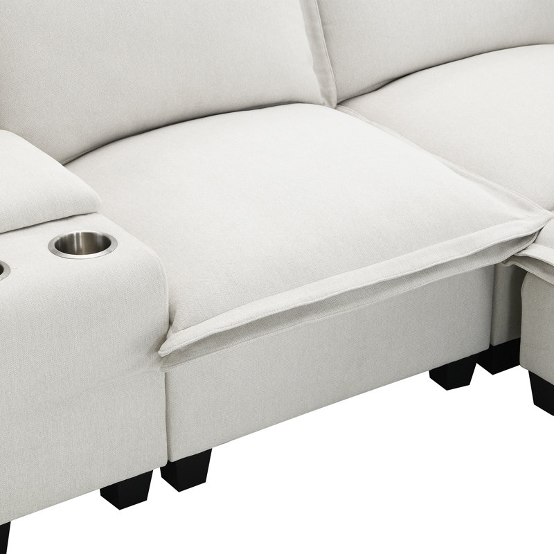 [VIDEO+NEW]109*57" Modern Sectional Cloud Sofa With Console