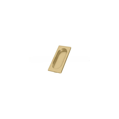 Poignée encastrée en laiton brossé, grande, 3-7 / 8 po x 1-5 / 8 po x 3/8 po.