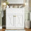 Meuble-lavabo 30 po avec lavabo en céramique, armoire de rangement autoportante moderne avec poignées dorées, portes à fermeture douce