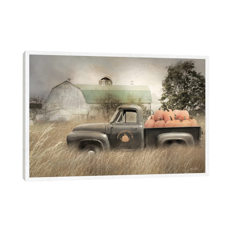Happy Harvest Truck by Lori Deiter - Print on Canvas, White Framed, 45.72cm H x 66.04cm W x 3.81cm D