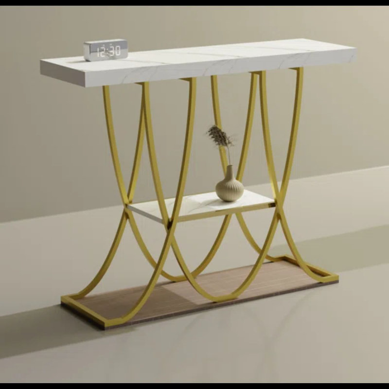 Console en métal, Marble/Gold