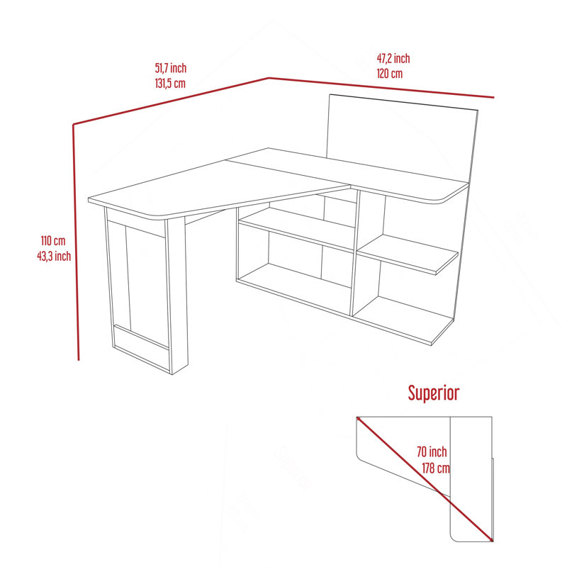 Bureau d'ordinateur Mohave, bureau, gris clair