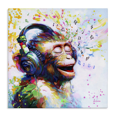 "Blissful Beats Monkey", art mural par Leon Devenice