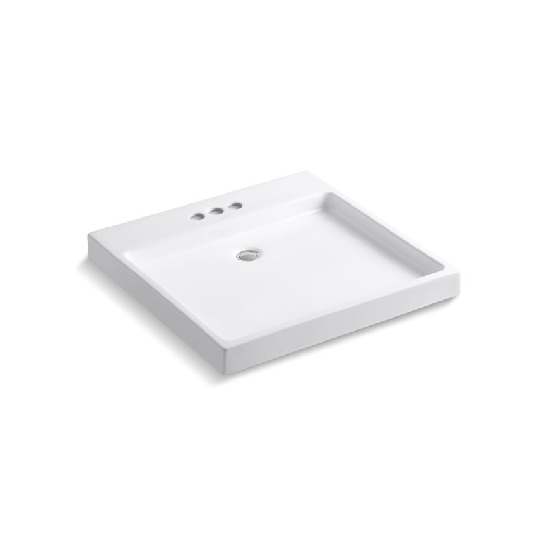 Purist® Ceramic Rectangular Drop-In Bathroom Sink, White, Single