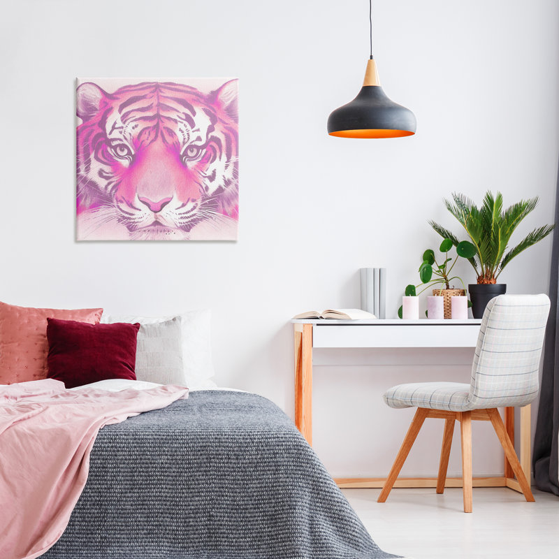 «Pink Tiger Face» par Daphne Polselli, H 30 po x l 30 po
