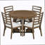 Table de salle à manger ronde pour 4 avec chaises, ensemble de table de salle à manger extensible avec rallonge amovible de 16 po, ensemble de table de salle à manger rétro 5 pièces à motif géométrique unique pour la cuisine, la salle à manger (noyer)
