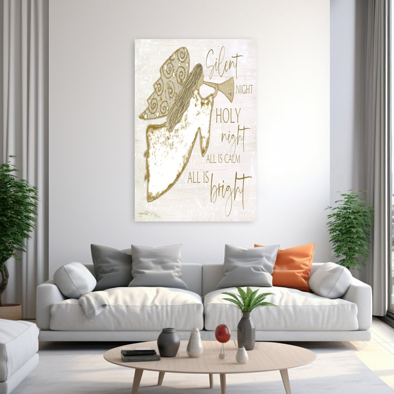 Silent Night Angel, art contemporain abstrait, H 40 po x l 60 po