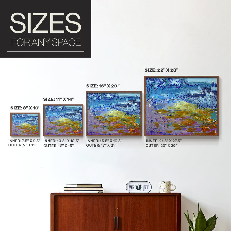 «Dancing Heart», reproduction encadrée, H 22 po x l 28 po, Noyer