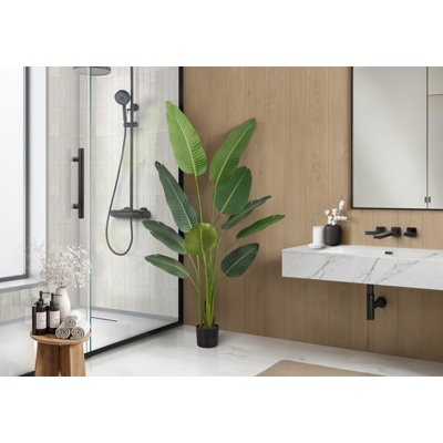 Artificial Plant, 60" Tall, Bird Of Paradise Tree, Indoor, Faux, Fake, Floor, Greenery, Potted, Decorative, Green Leaves, Pot