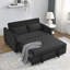 Canapé-lit convertible 55 po, causeuse en velours avec lit escamotable et 2 coussins-1352722253