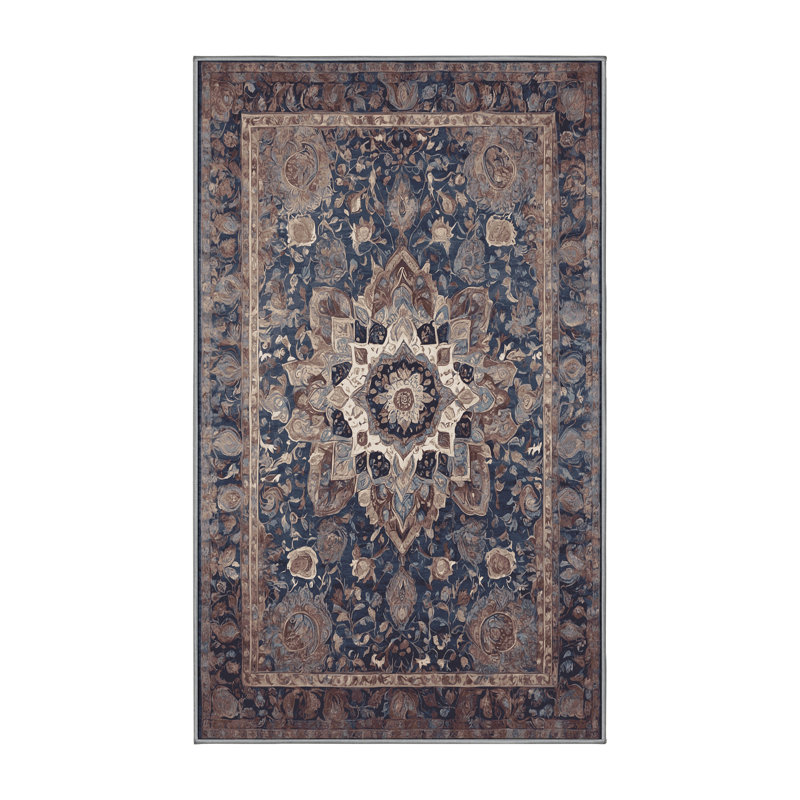 Tapis gris lavable à la machine, Rectangle 7 pi x 9 pi