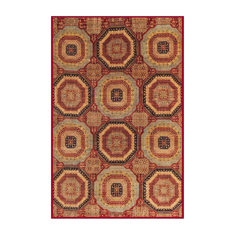 Tapis abstrait à motif abstrait moderne, Rectangle 5 pi x 8 pi