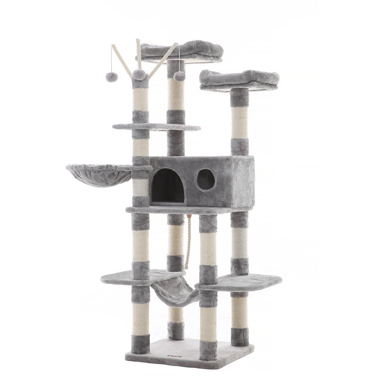 158cm H Cat Tree, Light Grey