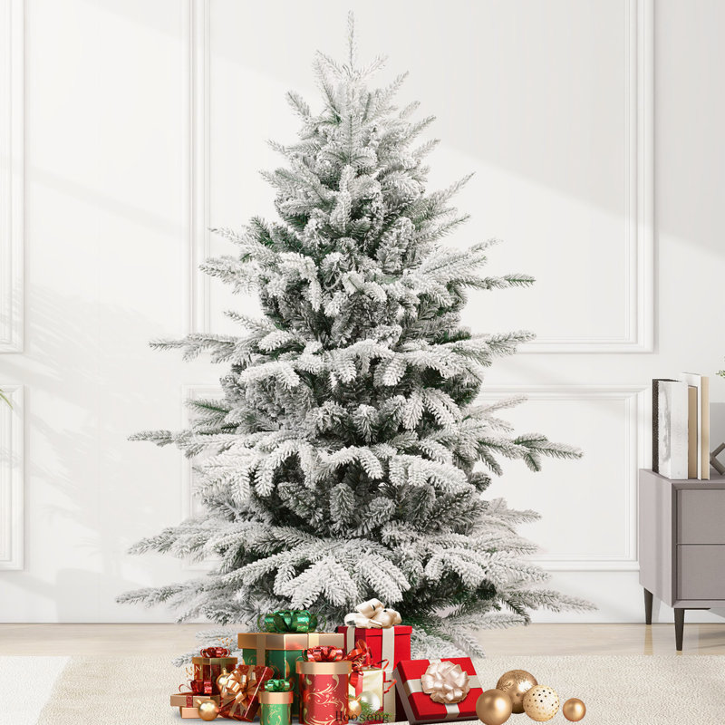 Sapin de Noël préilluminé de 2,4 m (8 pi) en PE et PVC floqué, avec 2679 branches et 520 lumières DEL bicolores, 8' H