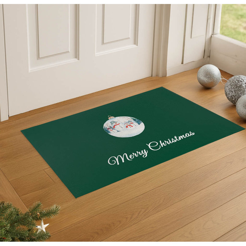 Paillasson antidérapant Merry Christmas, Evergreen, L 60 po x L 84 po