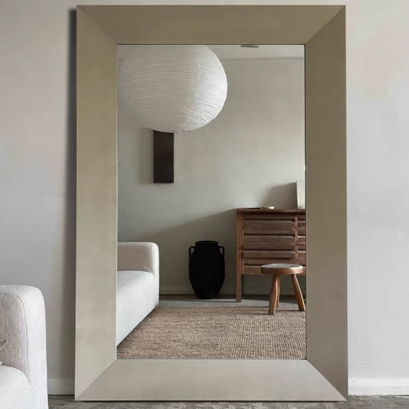 Miroirs rectangulaires pleine longueur en bois manufacturé, 70,87 po x 39,37 po, Argent