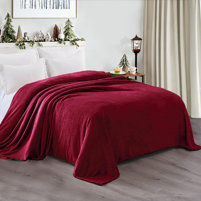 Couverture en molleton pour lit simple, super doux et chaud, utilisation toutes saisons, confortable, moelleux, léger, 