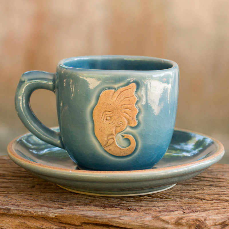 Tasse et soucoupe pour éléphant Apopka, clair