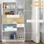 Armoire de cuisine 71 po autoportante avec tablettes réglables - blanc moderne et rangement 71 po