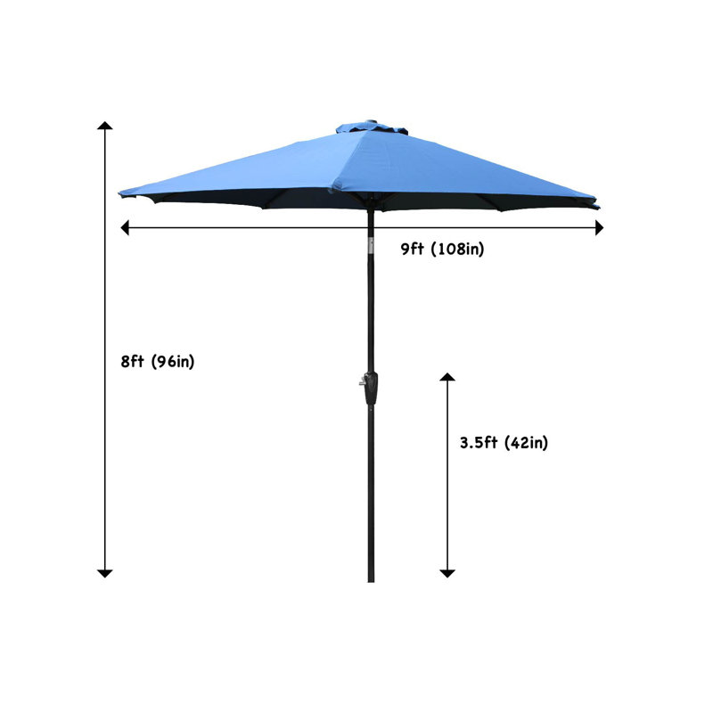 Parasol de plage 108 po Nizamul, Bleu