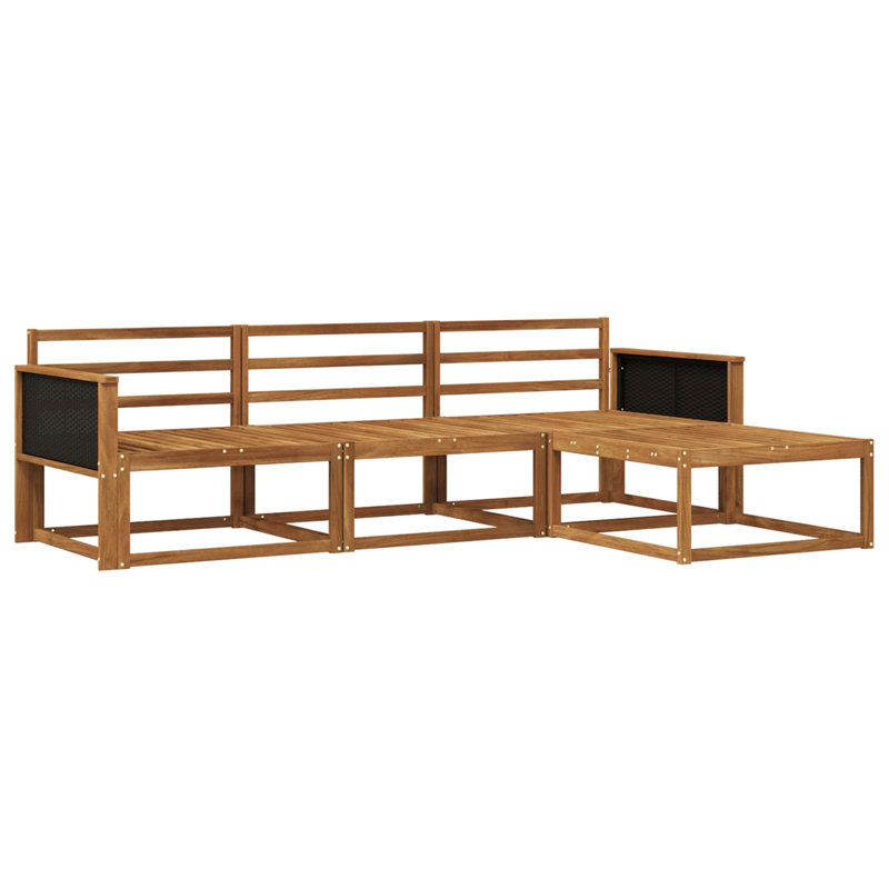 249.5cm Wide Patio Sectional, Natural/Black