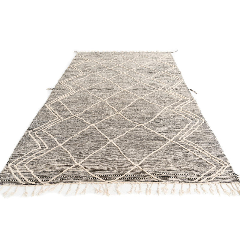 Tapis noir et blanc Mosser