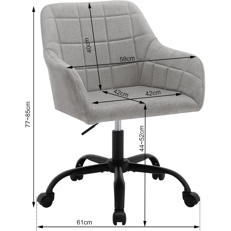 17 Stories Printice Office Chair, Grey