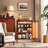 Arched Display Cabinet with Cane Panels-102533957
