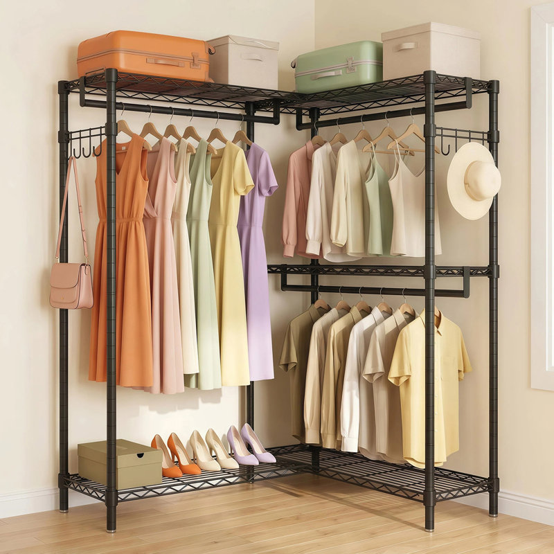 Portant à vêtements en L