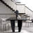 Black solid wood rectangular desk-140913617
