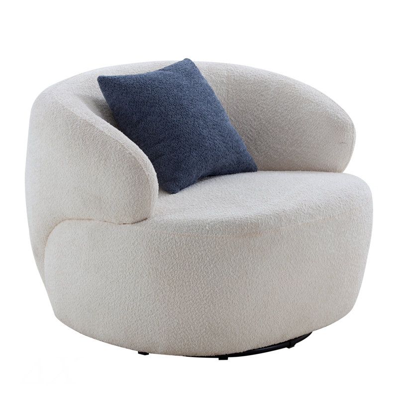 Fauteuil pivotant demi-tonneau, fauteuil simple pour petit espace