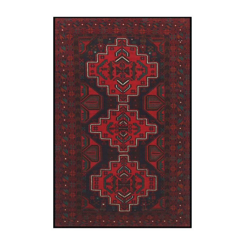 Tapis traditionnel mehroon/noir/crème Sirretta, Rectangle 2 pi x 3 pi