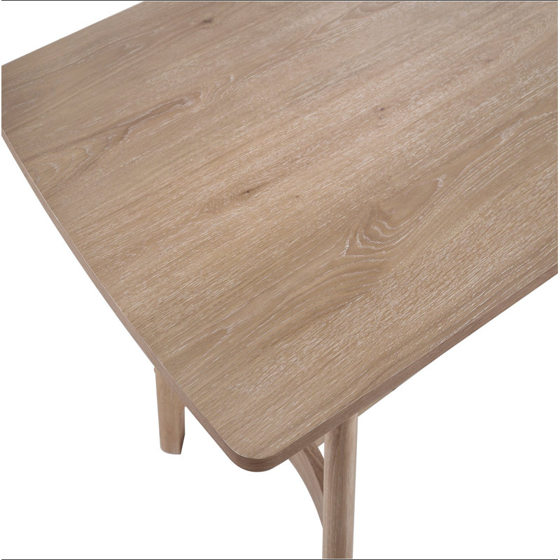 Mobilier de salle à manger moderne en bois brun clair à coins rectangulaires 1pc