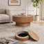 Table basse ronde avec rangement dissimulé-201368829-201369350