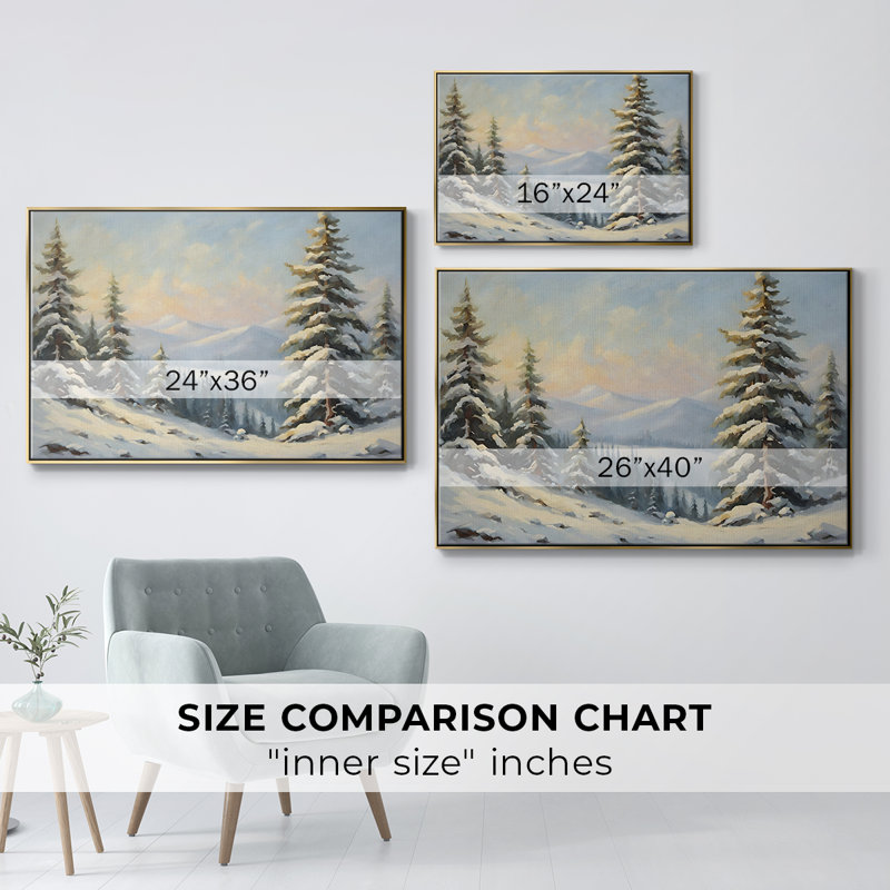 Paysage rétro - CCIV, H 17 po x l 25 po x P 2 po, Toile avec cadre flottant or