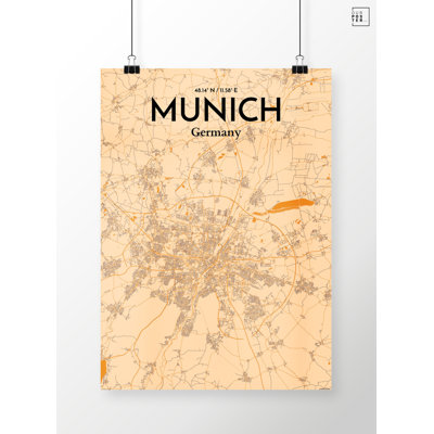Munich City Map - No Frame Print