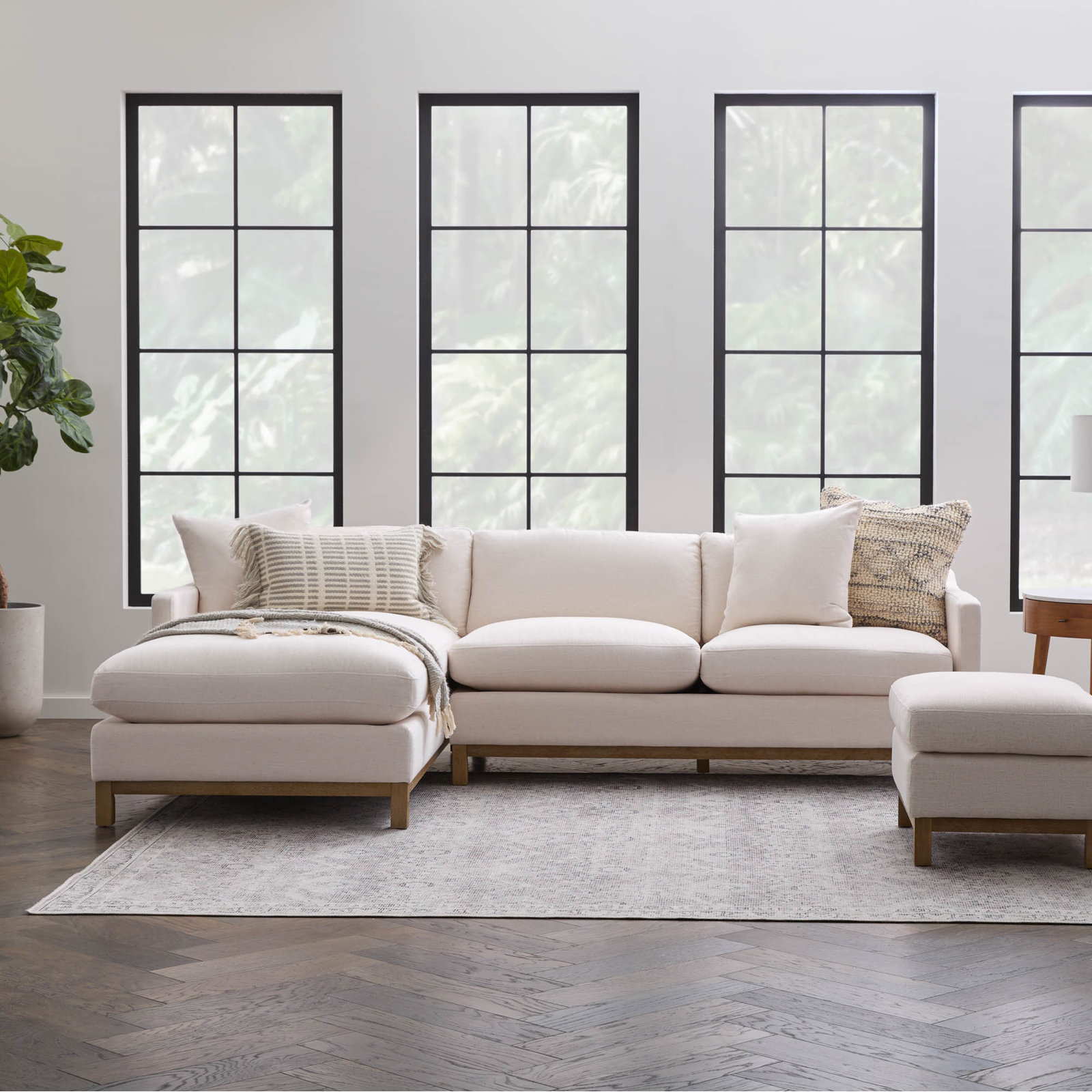 Cami 2 - Piece Upholstered Chaise Sectional, Left Hand Facing, Cloud Linen Blend