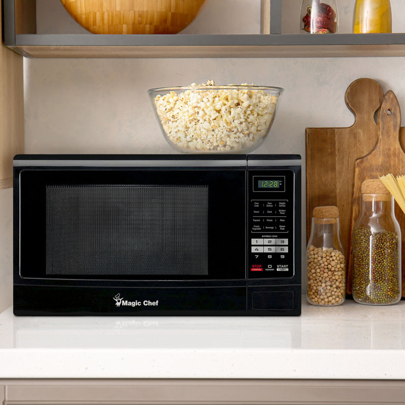 Magic Chef 1.6 Cubic Feet 1100 Watt Countertop Microwave, Black