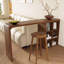 Table de bar rectangulaire rétro en bois massif brun