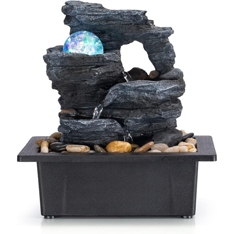 Fontaine rotative cascade de roches