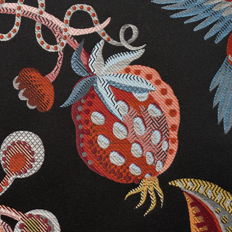 Birds Of Paradise Fabric, Noir